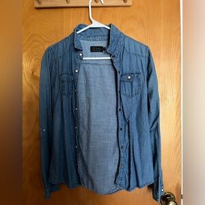 Ci Sono Women's Blue Button Down Shirt